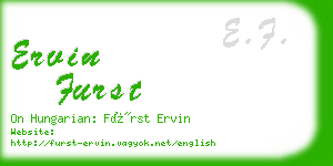 ervin furst business card